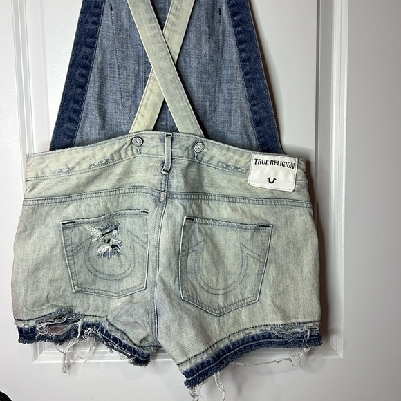 Denim Short Overalls with Pocket - Picture 8 of 12